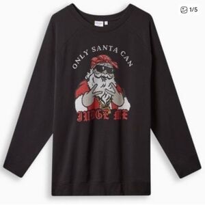 Torrid Black Santa Graphic Kids Sweatshirt